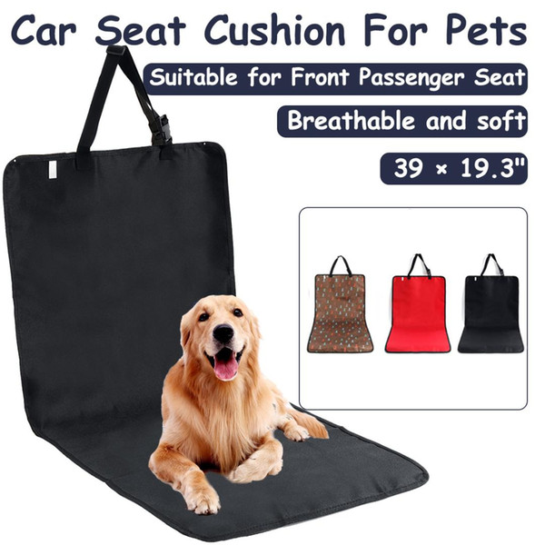 Waterproof Car Front Seat Cover Dog Cat Pet Soft Quilting Non-slip Car Seat Mat Cushion Protector Pet Accessories w/Buckle Clips