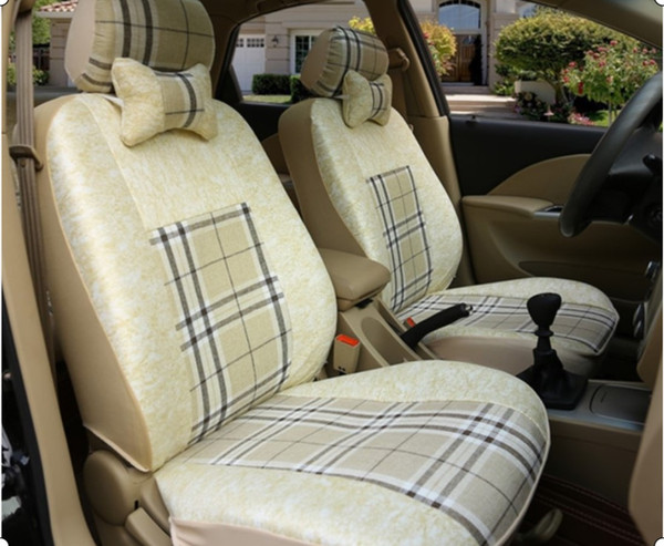 Linen Cloth Car Seat Covers for Buick Encore Cover Seats Car Accessories Linen Seat Covers & Supports Beige Car Cushion