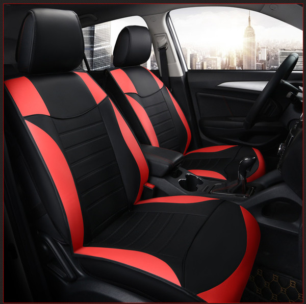 Full set leather car seat covers five seats ues fully cover seat business style car accessory with gifts headsupports and pillows