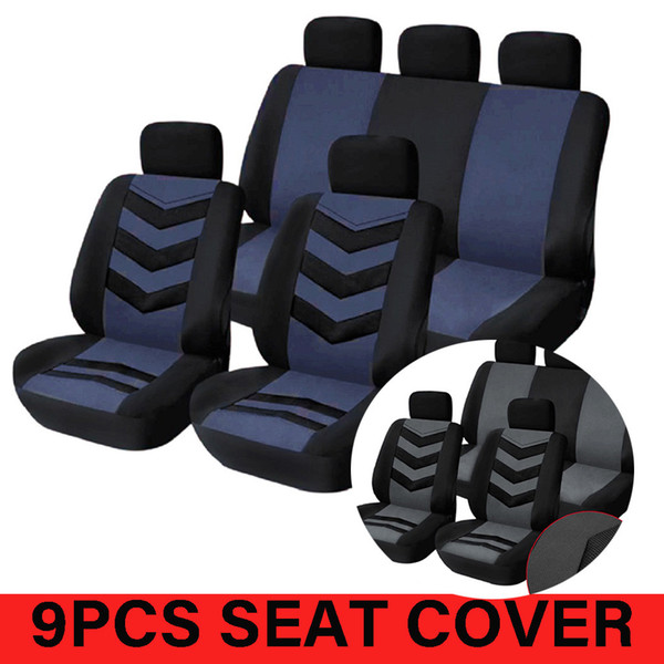 Automobiles Seat gray blue Covers Full Car Seat Cover Universal Interior Accessories 9-piece car cover GM