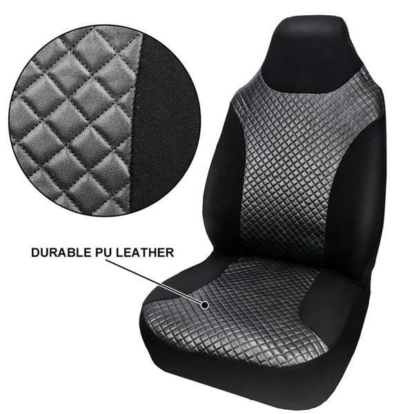 2019 Brand Embroidery Car Seat Covers Set Universal Fit Most Cars Covers Leather with Tire Track Detail Styling Seat Protector#2