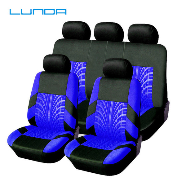 LUNDA Fashion Car Seat Cover Set Universal High-quality Personality Tire Track Splicing Auto Styling Interior Accessories