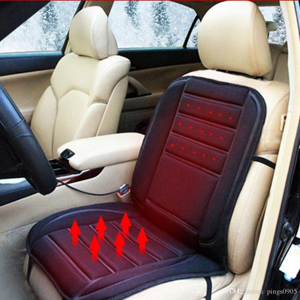 Black Car Heated Seat Cushion Cover Auto 12V Heating Heater Warmer Pad Winter Seat Cover Temperature Control