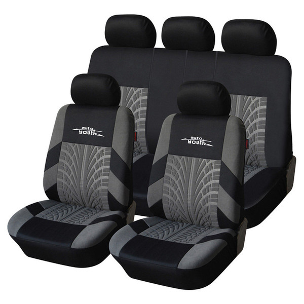 ZHIHUI Brand Embroidery Car Seat Covers Set Universal Fit Most Cars Covers with Tire Track Detail Styling Car Seat Protector