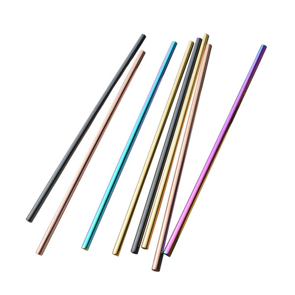 304 Colorful Stainless Steel Straw Reusable Drinking Bent Straight Metal Straw Tea Coffee Tools Straw design