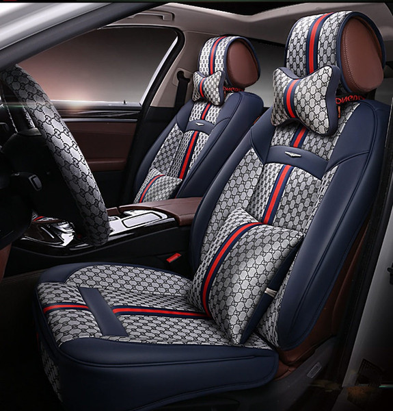 Universal Fit Car Interior Accessories Seat Covers For Sedan Luxury PU Leather Adjuatable Five Seats Full Surround Design Seat Cover For SUV