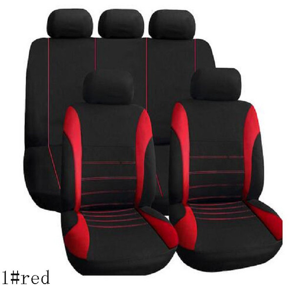 9pcs/set Car Seat Cover sets Universal Fit 5 seat SUV sedans front/back seat elastic washable breathable fashion strip design