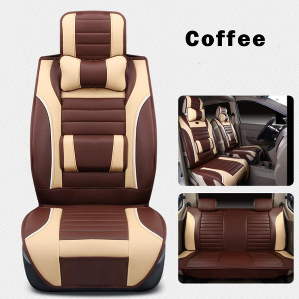 high quality Fashion Full Surround Headrest And Waist Pillows Luxury PU Leather Support Pad Universal Car Seat Cushion