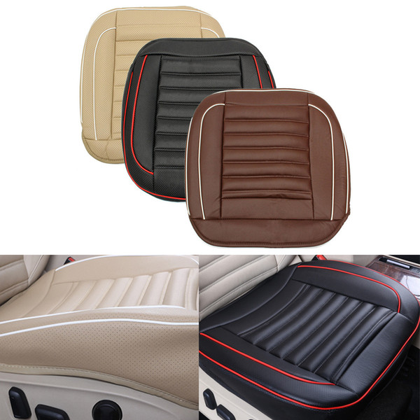 wholesale General PU Leather Car Cushion Seat Buckwhear Shell Filling Chair Cover Auto Interior Pad Not Moves Mat 50x50cm