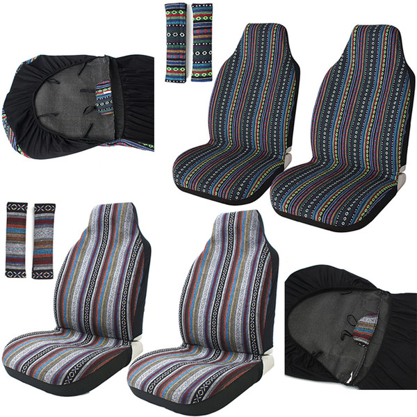 Universal Front Car Seat Covers Fit Most Seats with Built-in or Adjustable Headrests, 4 Pcs Sets Car Front Seat Cover