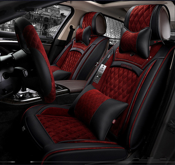 Universal Fit Car Accessories Seat Covers For Sedan Luxury Model PU Leather Adjuatable Five Seats Full Surrounded Design Seat Covers For SUV