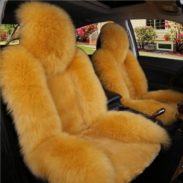 Car front Seat Covers long wool artificial fur Universal Fit SUV sedans Chair Pad Cushion antiskid breathable