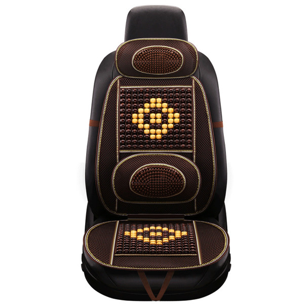 General Car Seat Cushion Summer Breathable Cool Cold Wooden Natural Bead Car Seat Cover General Universal Auto Accessories