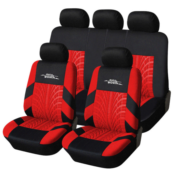 AUTOYOUTH 3 Colour Track Detail Style Car Seat Covers Set Polyester Fabric Universal Fits Most Cars Covers Car Seat Protector