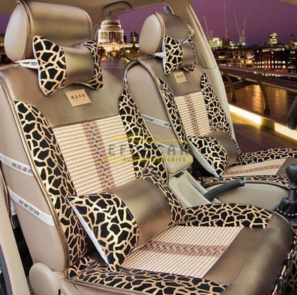 New Luxury Elegant Leopard Car Seat Cover Set Standard Auto Accessories Covers PU Leather Car Seat Cushion