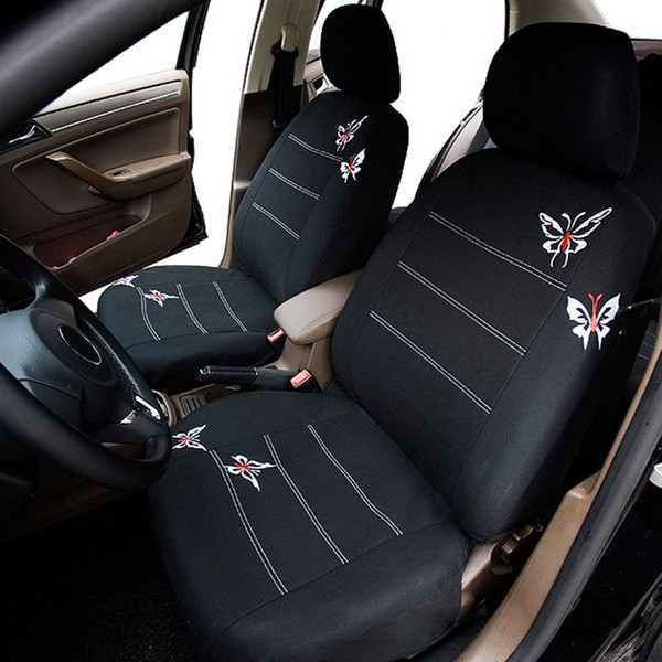 free shipping Embroidered Butterfly Auto Car Seat Cover Universal Fit Car Accessories cushions universal pu polyester Fit Most Vehicles Seat