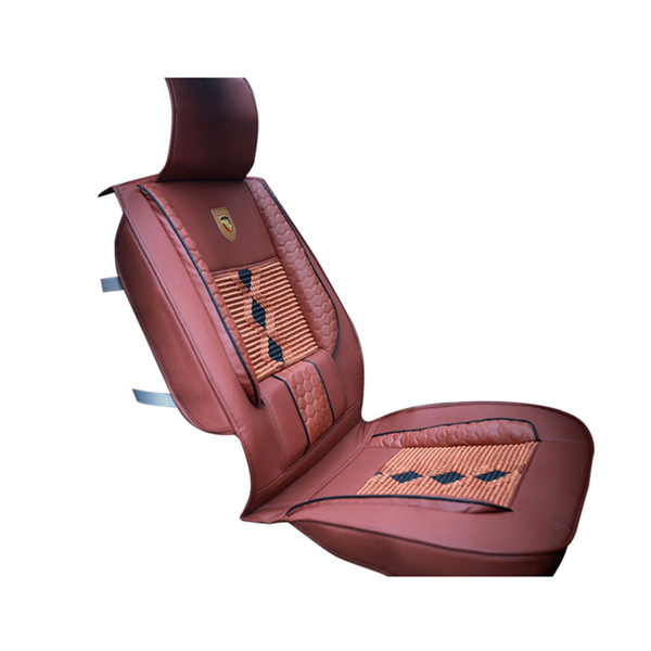 1 Piece of High Grade Leather Ice Silk Car Front Seat Cover Universal Fit Breathable Car Seat Cover (Brown)