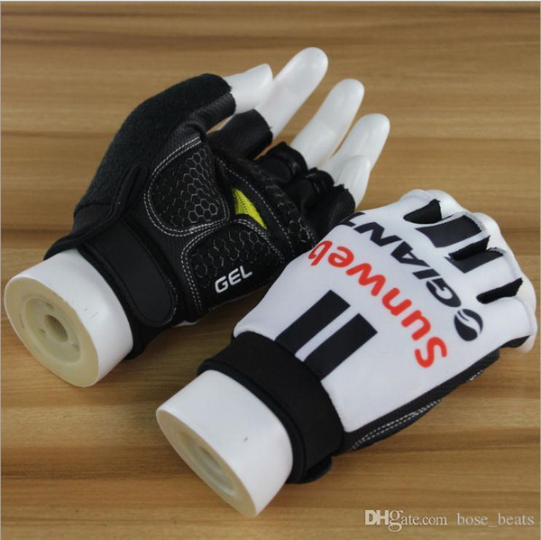 Best selling 2018 Tour de France team half finger gloves Jersey mountain bike shock shock breathable mat gloves