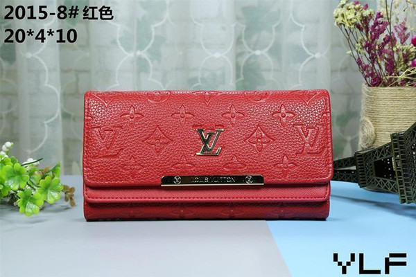 Louis
Vuitton
wallet free shipping Wholesale bottoms long multicolor coin purse Card holder original women men classic zipper pocke