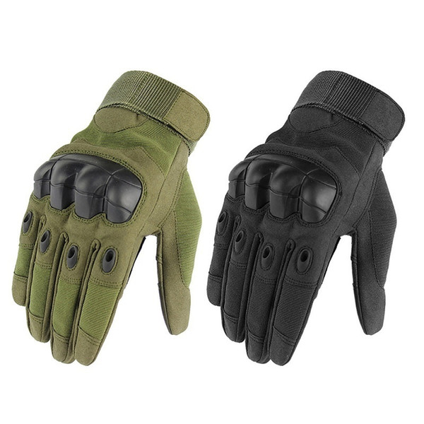 High Quality Sport Outdoor Rubber Hard Knuckle Tactical Touch Screen Full Finger Slip-resistant Cycling Motorcycle Racing Gloves