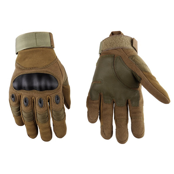 Outdoor Tactical Gloves 3 colros Army camping Hiking Cycling Armor Protection Shell Full Finger Gloves for Mens