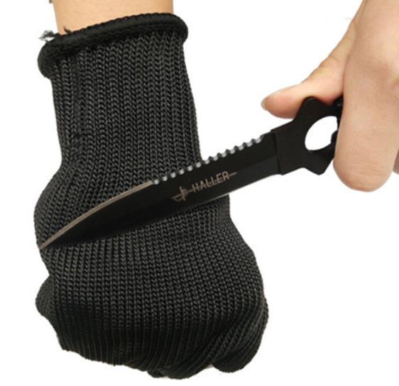 Black Working Safety Gloves Cut-Resistant Protective Stainless Steel Wire Butcher Anti-Cutting Gloves Dropshipping Mesh Kitchen Butcher