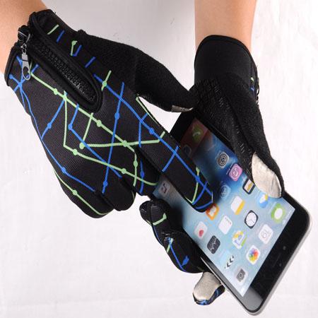 Unisex Touchescreen Finger Gloves with zipper Free Size Cycling Outdoor Sports gym jogging Full Finger Gloves