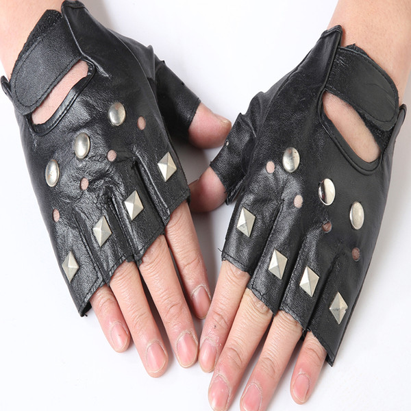 Real Leather Tactical Gloves Black Color Half Finger Summer Riding Gloves Cycling Outdoor Sports Fiight Game Gloves