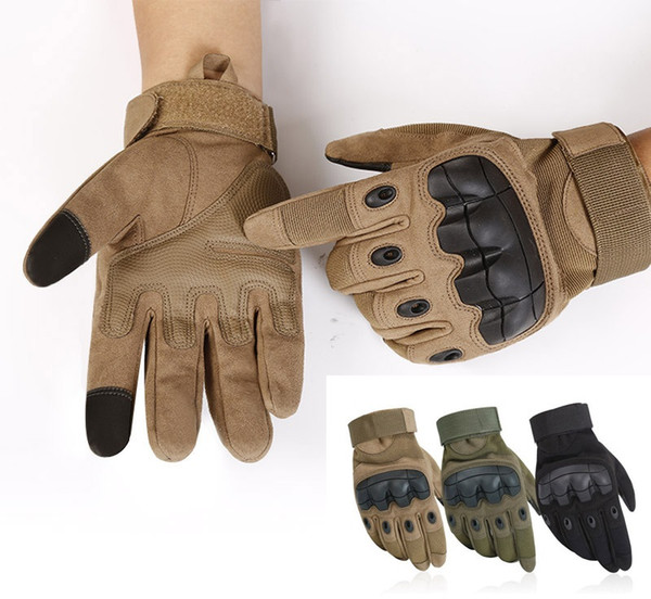 Outdoor Sports Tactical Gloves Shooting Full Finger Gloves Paintball Carbon Hunting Hard Knuckle Gloves Tactical equipment mk347