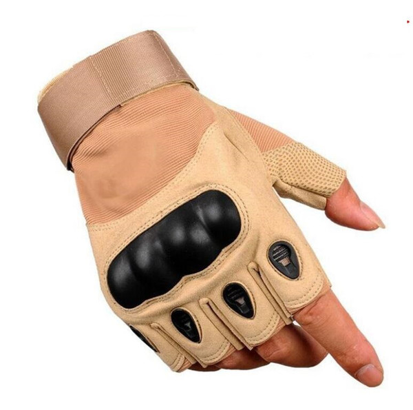 Tactical glove half finger leather gloves outdoor bike cycling glove anti-skidding sporting gloves Fingerless gym fitness gloves men racing