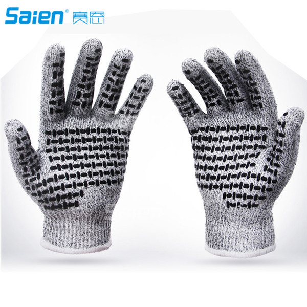 Cutting Protective Gloves - High Performance Level 5 Protection,Silicone non-slip palm for Yard-work, Kitchen Cutting and Slicing,1 Pair