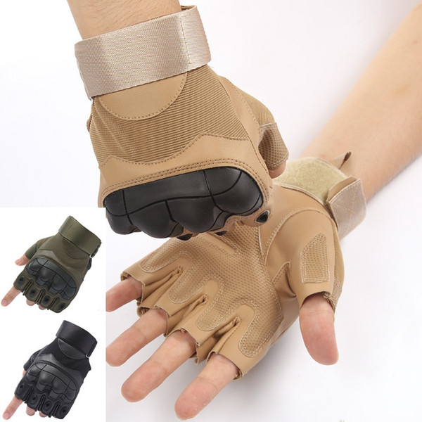 Outdoor Sports Tactical Gloves Shooting Half finger gloves Paintball Carbon Hunting Hard Knuckle Gloves Tactical equipment mk0440