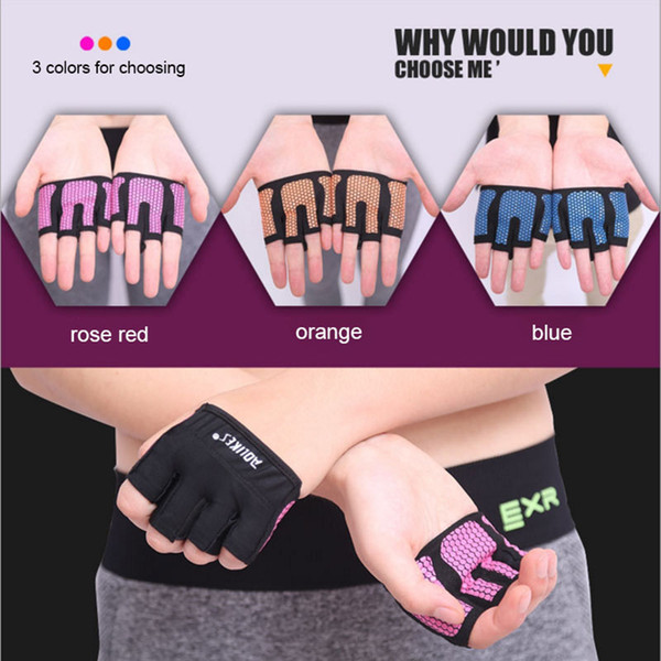Men Women Weight lifting Workout Fitness Crossfit Glove Semi 4 Fingers Yoga Sport Mittens Silicone Anti-slip Cycling Gloves