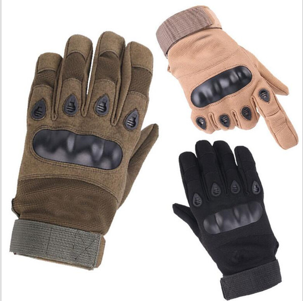 Leather Tactical Gloves Motorcycle bike cycling gloves full finger protective gloves outdoor sport Anti-skid fitness gym glove mitts