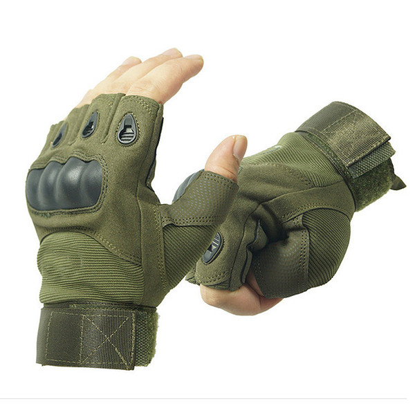 Men Half finger Tactical Gloves Hard Knuckle sports gym outdoor Hunting cycling sports protection fingerless gloves