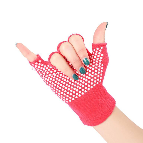 slip-proof yoga gloves fashion silicone dot glove half finger sport gloves women gym training mittens bike cycling gloves