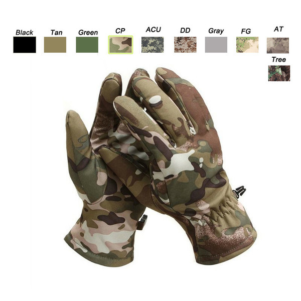 Outdoor Sports Motocycle Cycling Gloves Paintball Airsoft Shooting Hunting Tactical Full Finger Camouflage Softshell Camo Gloves SO08-001