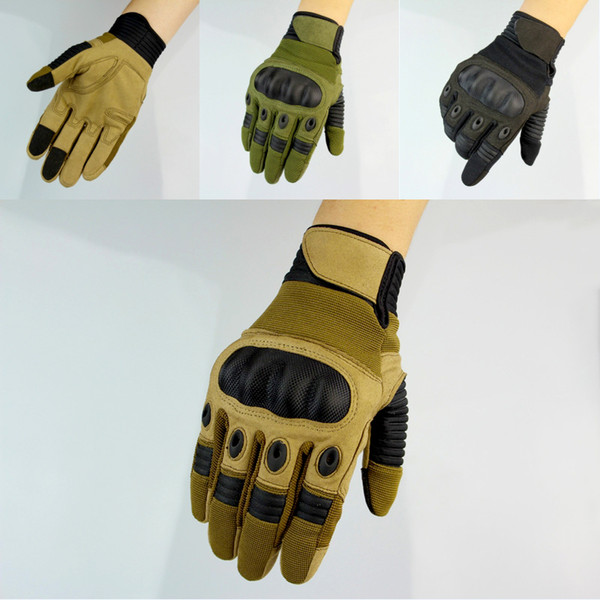 Army Rubber Joint Tactical Gloves Motorcycle Bicycle Breathable Gloves Men'S Airsoft Paintball Shooting Sports Black M322Z