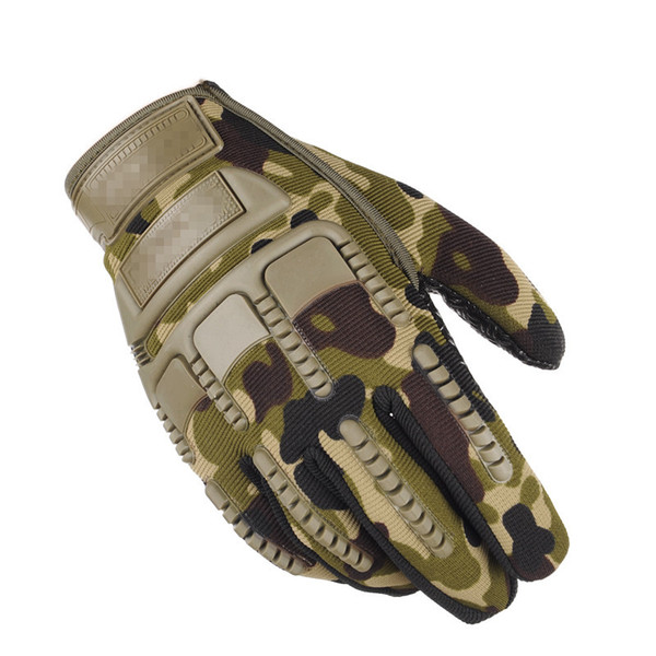 Men Hard Knuckle Outdoor Full Finger Sports Gloves Riding Hunting Camo Anti-scratch Protective Tactical Gloves