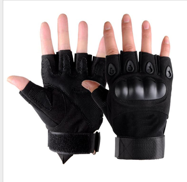 Tactical glove half finger leather gloves outdoor bike cycling glove anti-skidding sporting gloves Fingerless gym fitness gloves men racing