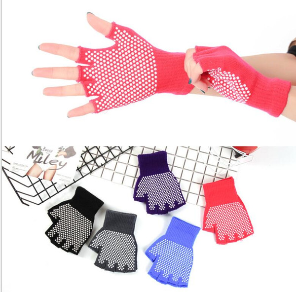 Unisex Yoga Gloves Half finger Mitten Anti Slip Gym glove Body Building Training Fitness Sports gloves Exercise Grip Sticky Pilates Balance