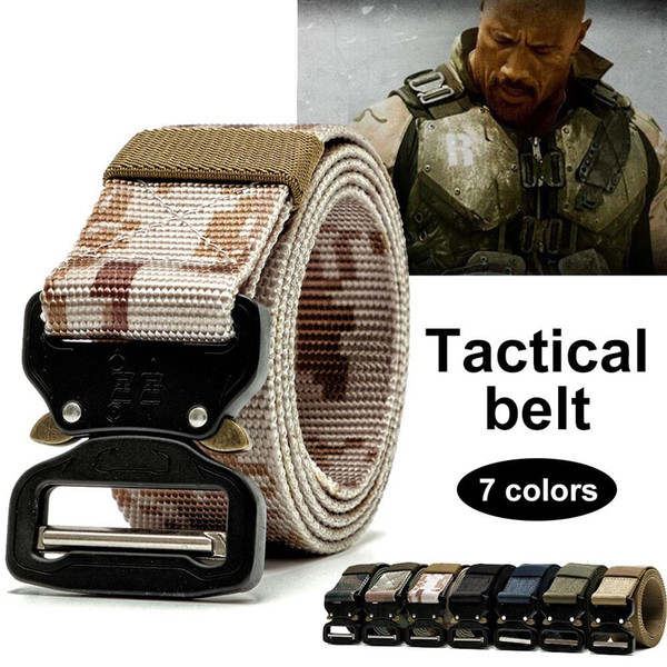 2019 Waist Straps Safety Combat Nylon Webbing Training Belt Men Women Militar Equipment Tactical Belt Durability 7 Color