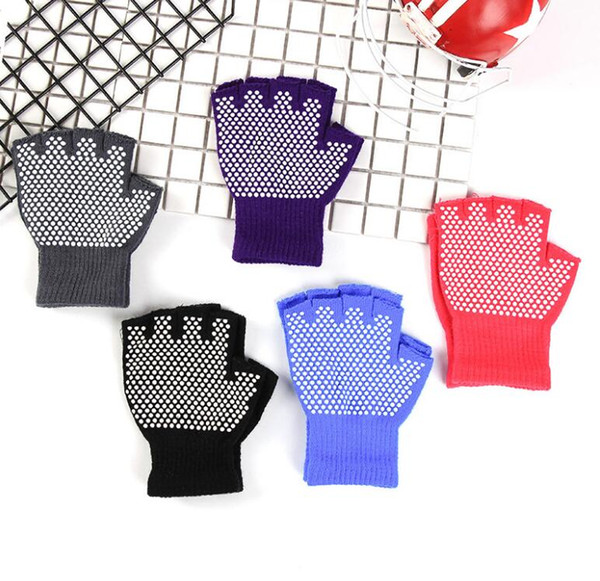 Unisex Yoga Gloves Half finger Mitten Anti Slip Gym glove Body Building Training Fitness Sports gloves Exercise Grip Sticky Pilates Balance