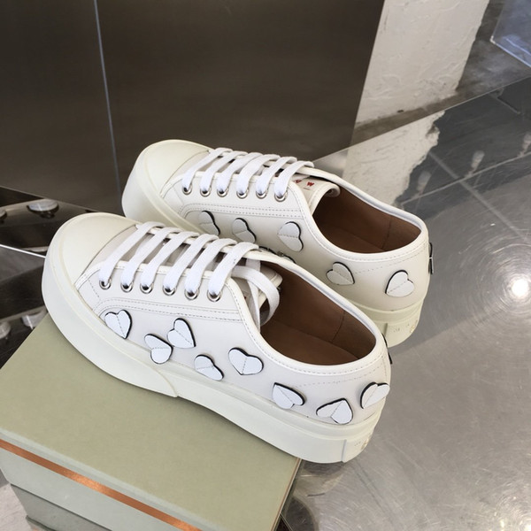 Free Shipping Platform Hot Sale Fashion Design Women's Shoes Luxury Joker Retro Love Shell Toe Shoes Lace Up Sneakers