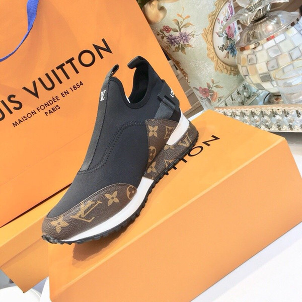 Free shipping Men's and women's slip-on sneakers imported leather fabric stitching Lycra upper original mesh lining size35-46