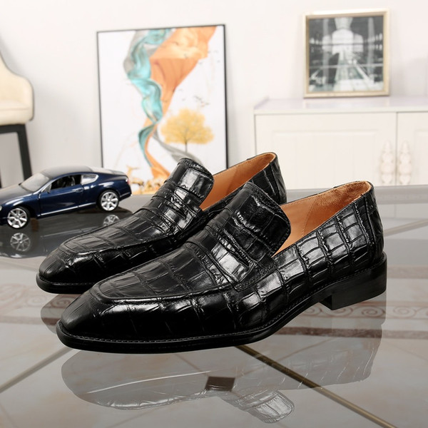 2019 new luxury men's formal leather shoes, plus 38-45 business casual leather shoes men's formal wedding flat shoes LSAW