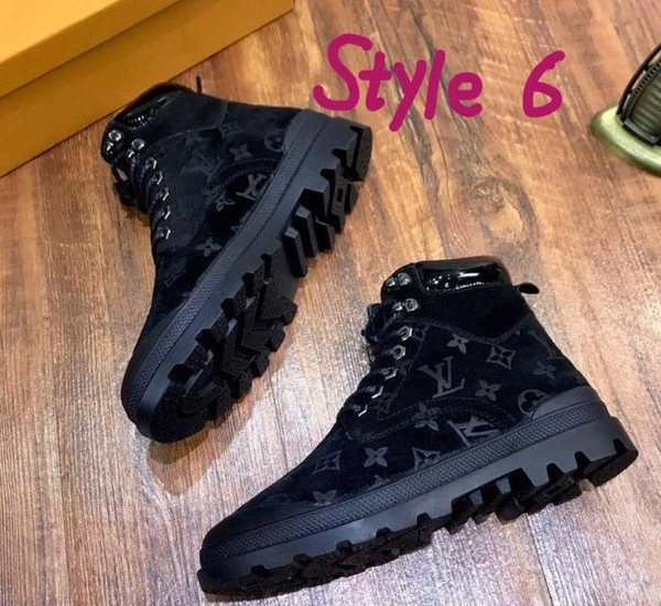 High quality fashionable men's travel shoes and comfortable high-top shoes embossed leather black casual outdoor shoes