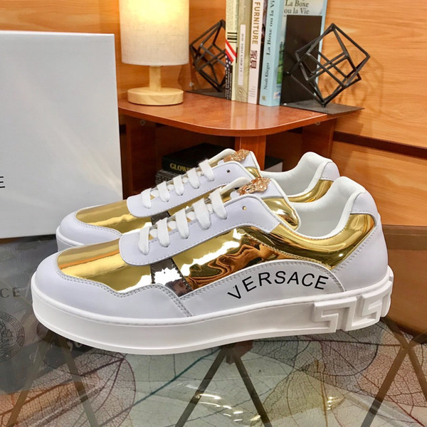 Free shipping 2020 latest shoes fashion luxury casual sports wild men's shoes travel basketball shoes waterproof leather gold03#