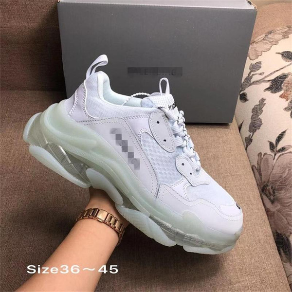 Luxury 17Fw Dad Casual Shoes Crystal Bottom Triple-S Leisure Shoes Sneakers for Men Vintage Old Grandpa Trainer chaussures