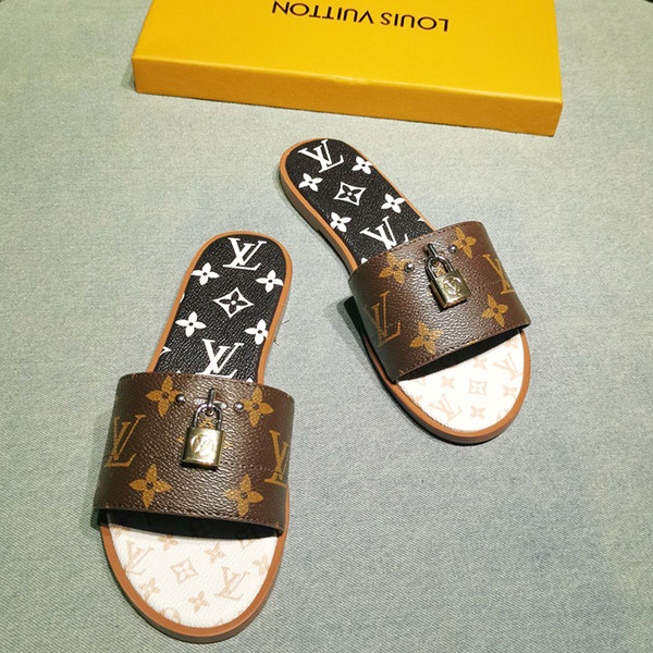 The new Miss Xia Ji Designer luxury high-quality leather slippers sandals flat shoes casual shoes sandals flat sandals with original box qd